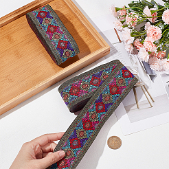 Ethnic Style Polyester Ribbon&nbsp;OCOR-WH0079-76B