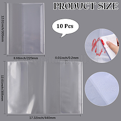 プラスチックブックカバー10枚  長方形  透明  440x305x0.1~0.2mm&nbsp;OFST-WH20816-004B