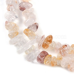 Natural Red Hematoid Quartz/Ferruginous Quartz Beads Strands&nbsp;G-G905-19