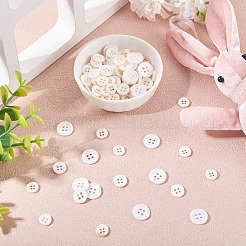 105Pcs 3 Styles Natural 4-Hole Freshwater Shell Buttons&nbsp;BUTT-TA0001-26