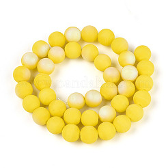Frosted Opaque Glass Beads Strands&nbsp;GLAA-T032-P10mm-MBB16
