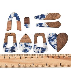 Walnut Wood & Transparent Resin Pendants&nbsp;WD-CBA583A-18