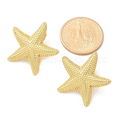 女性のための真鍮のスタッドピアス  ゴールドカラー  ヒトデ  30x32mm&nbsp;EJEW-U036-01G-02