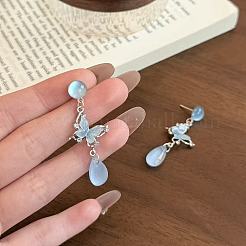 Alloy & Glass Teardrop Stud Earrings&nbsp;WGA7598-01