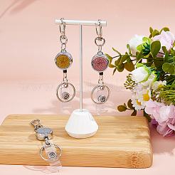 3Pcs 3 Colors Alloy & ABS Keychains&nbsp;KEYC-FH0001-69B