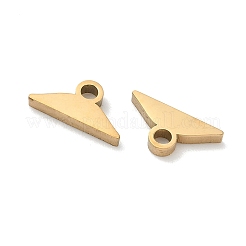 304ステンレススチールチャーム  三角形  イオンプレーティング（ip）  18KGP本金メッキ  6x12x2mm  穴：2mm&nbsp;LS-STAS-P433-12A-G