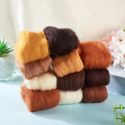 55G 11 Colors Needle Felting Wool Roving&nbsp;DIY-TA0012-86