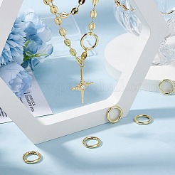 6Pcs Brass Spring Gate Rings&nbsp;KK-SC0006-10