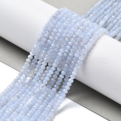 天然石ブルーレースアゲートビーズ連売り  多面カット  ロンデル  3.5~4x3~3.5mm  穴：0.6mm  約127~132個/連  15.35~15.75''（39~40センチメートル）&nbsp;G-G178-A01-01