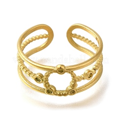Ion Plating(IP) 304 Stainless Steel Open Cuff Ring Components&nbsp;RJEW-U017-08G