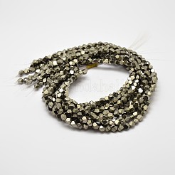 Natural Pyrite Beads Strands&nbsp;G-F197-02-7x7mm