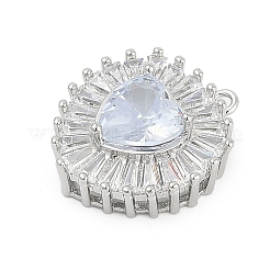 Brass Micro Pave Cubic Zirconia with Glass Pendants&nbsp;KK-Q026-20P