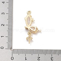 Brass Pave Clear Cubic Zirconia Pendants&nbsp;KK-Z061-14G-02