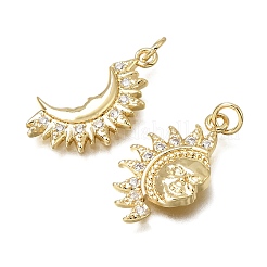 Brass Micro Pave Clear Cubic Zirconia Pendants&nbsp;CU-CBA108A-11G