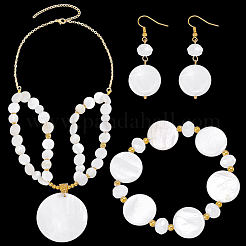 Natural Pearl Necklaces & Bracelets & Dangle Earring Sets&nbsp;SJEW-PH01394