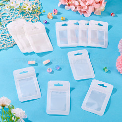 窓付き、陰陽柄の再封可能なプラスチック袋 160個  長方形  ホワイト  9.7x5.9x0.15cm  片側の厚さ：3.1ミル（0.08mm）&nbsp;ABAG-TA0001-94C
