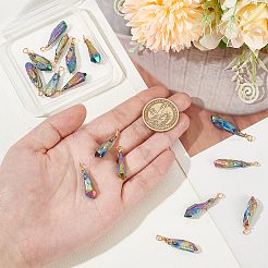 16Pcs Electroplated Raw Rough Natural Quartz Crystal Copper Wire Wrapped Pendants&nbsp;FIND-FG0003-30A
