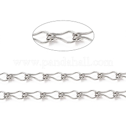 変色しにくい304ステンレススチールラダーチェーン  溶接されていない  スプールで  ステンレス鋼色  10.5x4.5x2mm&nbsp;CHS-C001-01P