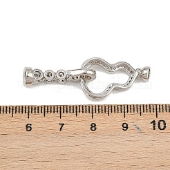 Brass Micro Pave Clear Cubic Zirconia Fold Over Clasps&nbsp;KK-U059-58P