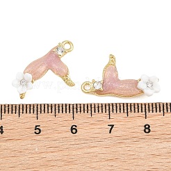 Alloy with Pink Enamel Pendants&nbsp;RB-CBA1FD3-22G-02