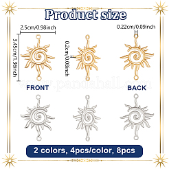 8Pcs 2 Colors 304 Stainless Steel Connector Charms&nbsp;STAS-UN0064-45