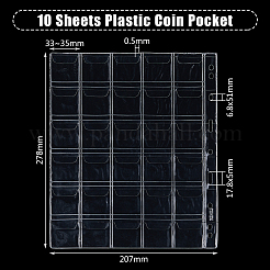 PVC Coin Collection Binder Pages&nbsp;DIY-WH0430-349