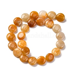 天然石トパーズ翡翠ビーズ連売り  フラットラウンド  16x6.5~7mm  穴：1.2mm  約25個/連  14.96~15.35インチ（38~39cm）&nbsp;X1-G-C159-A06-01