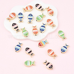 20Pcs Light Gold Tone Alloy Enamel Beads&nbsp;FIND-YW0010-21