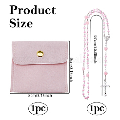 1Pc Alloy & Imitation Pearl Rosary Bead Necklaces&nbsp;NJEW-DC0001-13A