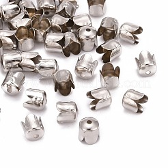 プラチナ鉄の花のビーズキャップ  6.5x7mm  穴：1mm&nbsp;X-IFIN-015Y-N