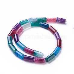 天然染め瑪瑙ビーズ連売り  コラム  カラフル  15~16x7~8mm  穴：1.2mm  約25個/連  15.3インチ（39cm）&nbsp;G-G775-A-05