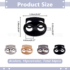 64Pcs 4 Colors Alloy Cord Locks&nbsp;FIND-ME0004-01A