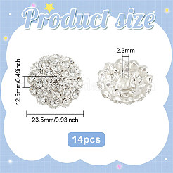 14穴合金シャンクボタン1個  ラインストーン付き  花  銀  23.5x12.5mm  穴：2.3mm&nbsp;FIND-FG0003-17A
