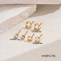3 Pairs Heart 201 Stainless Steel Stud Earring Sets&nbsp;FG5977-4