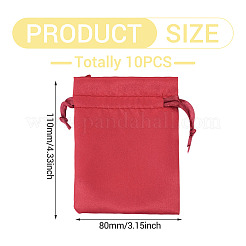 10Pcs Brocade Good Luck Fortune Drawstring Gift Blessing Bags&nbsp;PAAG-TADJ0001-01G