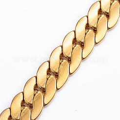 304ステンレススチールチェーンネックレス  カニカン付き  ゴールドカラー  24.8インチ（63cm）  7.5x2mm&nbsp;NJEW-H445-25G