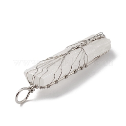 Copper Wire Wrapped Natural Selenite Big Pendants&nbsp;KK-E086-01P