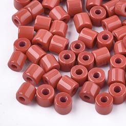 不透明なガラスラッパビーズ  丸い穴  ミックスカラー  7~7.5x6~6.5mm  穴：2.5mm  約800個/袋&nbsp;SEED-S023-02-M
