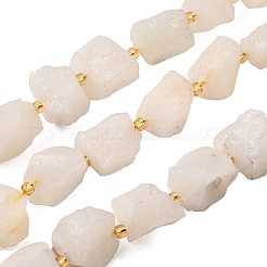 天然の白翡翠の原石ビーズ  ナゲット  シードビーズで  14~28x15~25x10~27mm  穴：1.2~1.4mm  約9~10個/連  7.76''~8.07''（19.7~20.5センチメートル）&nbsp;G-Z087-B10