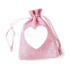 12Pcs 12 Styles Valentine's Day Printed Rectangle Burlap Cloth Packing Pouches&nbsp;X1-ABAG-U006-02C