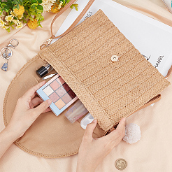Women's Straw Knitted Bag&nbsp;AJEW-WH0348-18