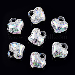 透明クラックルアクリルパーツ  ABカラー  ハート  ホワイト  15.5x15x10mm  穴：3.5mm  約23400個/25000g&nbsp;MACR-ZX022-29G