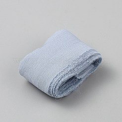 ほつれたポリエステルリボン  未処理ワイヤーリボン  服飾材料  ギフト包装用  ライトスチールブルー  1-3/8~1-5/8インチ（36~40mm）  約5.47ヤード（5m）/ロール&nbsp;OCOR-TAC0023-23B
