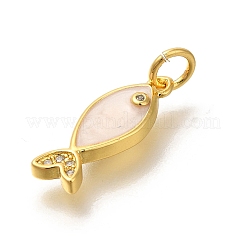 Brass Cubic Zirconia Pendants&nbsp;KK-M295-14G-01