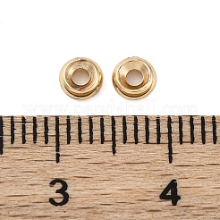 真鍮ビーズ  カドミウムフリー＆ニッケルフリー＆鉛フリー  ロンデル  18KGP本金メッキ  4x2mm  穴：1.5mm&nbsp;X-KK-P289-13G