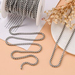 Tarnish Resistant Men's Jewelry Making 304 Stainless Steel Box Chains&nbsp;CHS-A003F-4.0mm