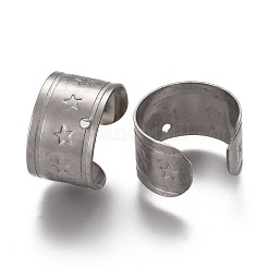 変色しにくい304ステンレススチール製イヤーカフ金具  穴と星の模様で  ステンレス鋼色  11x10x7mm  穴：0.9mm&nbsp;STAS-P249-20P