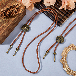 2Pcs Zinc Alloy Flower Bolo Tie Necklaces&nbsp;NJEW-DC0001-27