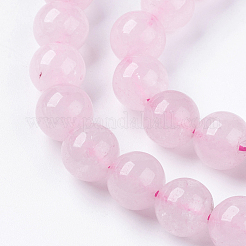 天然石ローズクォーツビーズ連売り  ラウンド  8mm  穴：1mm  約48個/連  14.9インチ&nbsp;X-G-R193-13-8mm