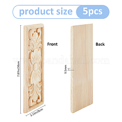 5Pcs Unfinished Wooden Decals Decorations&nbsp;AJEW-FH0007-94